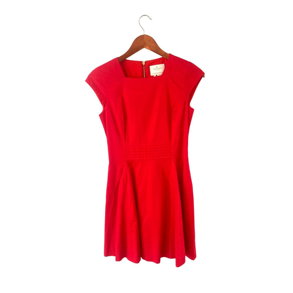 Kate Spade Red Cocktail Fit and Flare Occasion Dress Lined 2